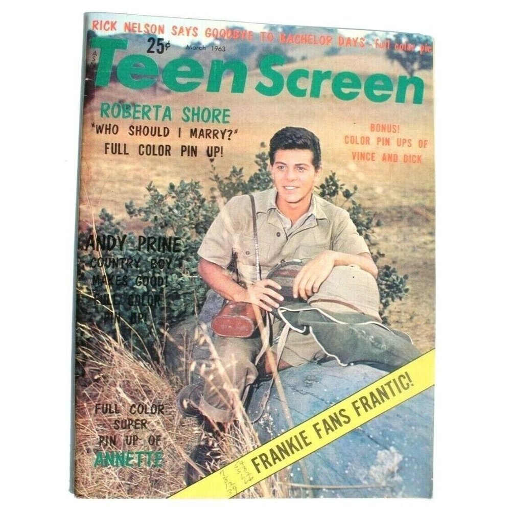Vintage March 1963 Teen Screen Magazine - Johnny Bobby Crawford